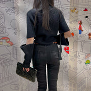 Celine in Cotton and Viscose Collar Sweater